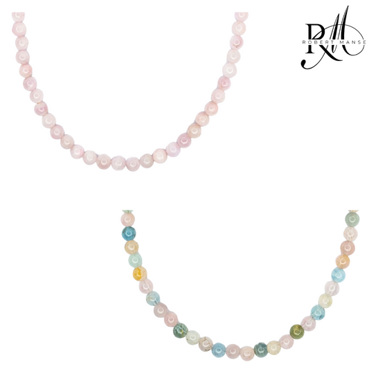 Bali RoManse Gemstone Beaded Strand Sterling Silver Necklace