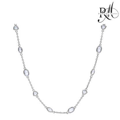 CZ RoManse Sterling Silver Station Necklace