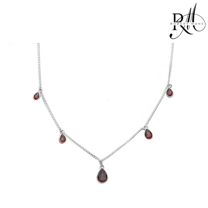 Bali RoManse Gemstone Station Sterling Silver Necklace