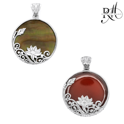 Bali RoManse Floral Medallion Sterling Silver Pendant
