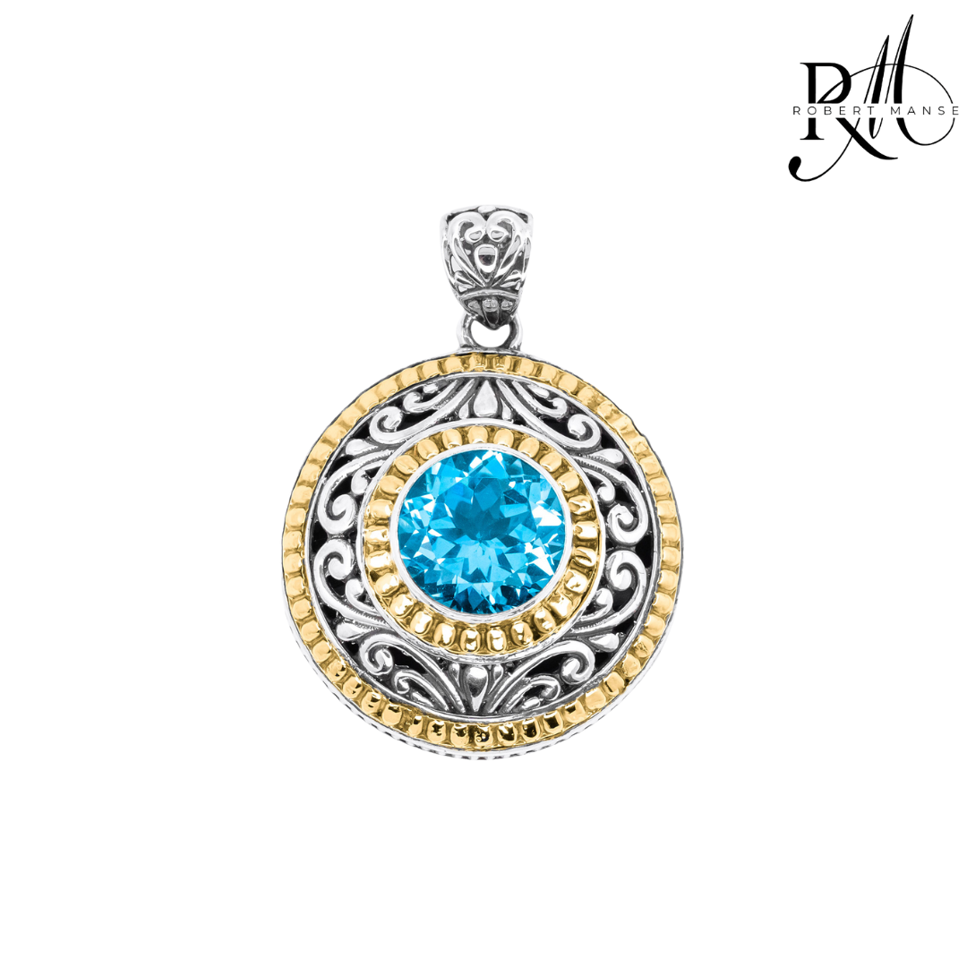Bali RoManse Gemstone & Two-Tone Medallion Pendant
