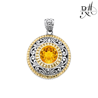 Bali RoManse Gemstone & Two-Tone Medallion Pendant