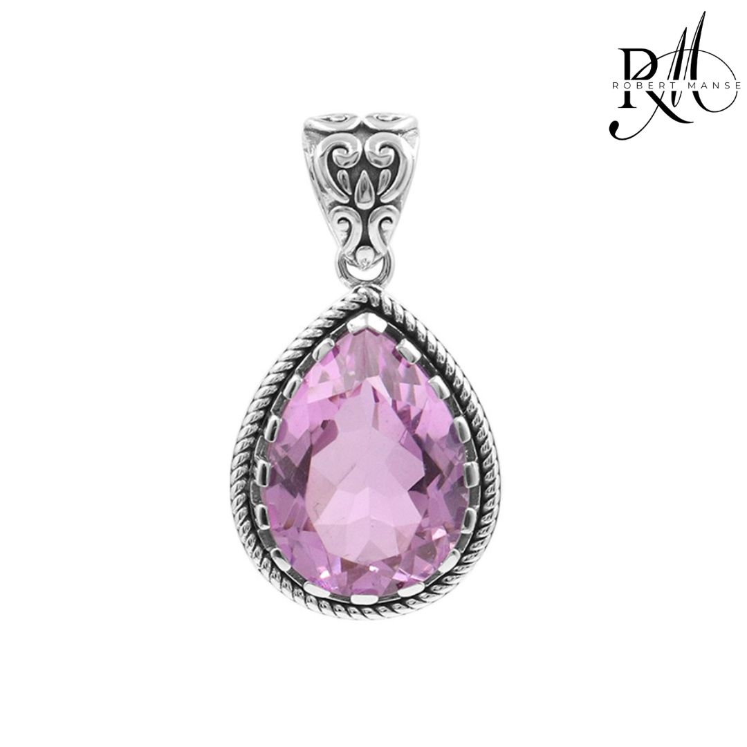 Gem RoManse Kunzite Quartz Sterling Silver Pendant