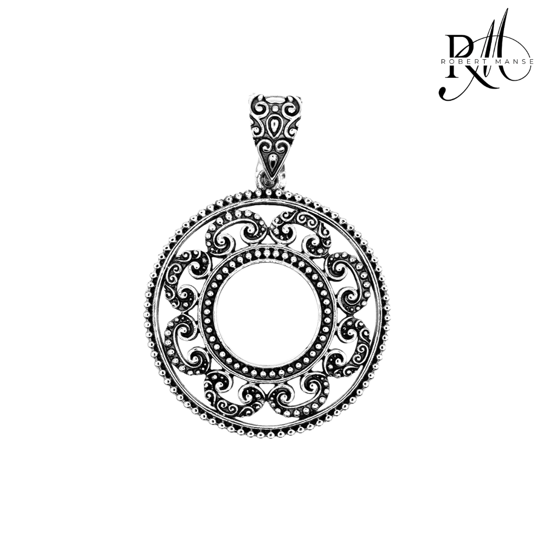 Bali RoManse Open Scrollwork Medallion Enhancer Pendant
