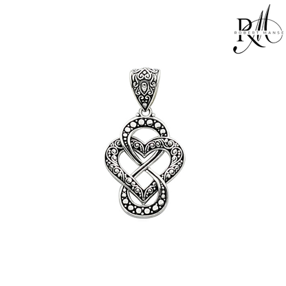 Bali RoManse Infinity Heart Sterling Silver Enhancer Pendant