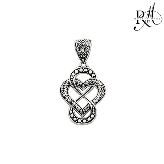 Bali RoManse Infinity Heart Sterling Silver Enhancer Pendant