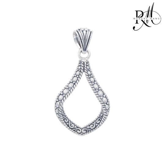 Bali RoManse Wavy Beaded Sterling Silver Pendant