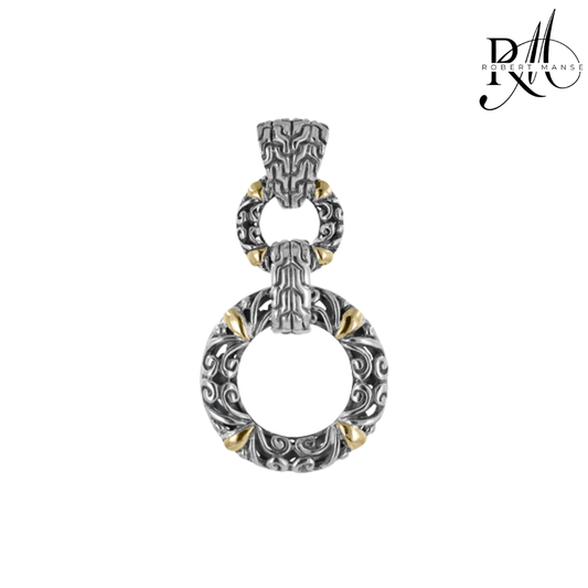 Bali RoManse Double Ring Sterling Silver & 18K Pendant