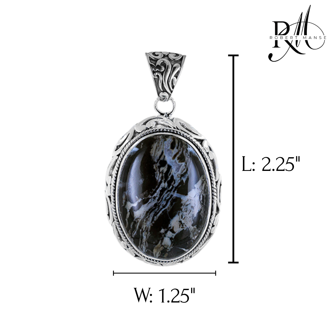 Bali RoManse Durango Jasper Sterling Silver Pendant