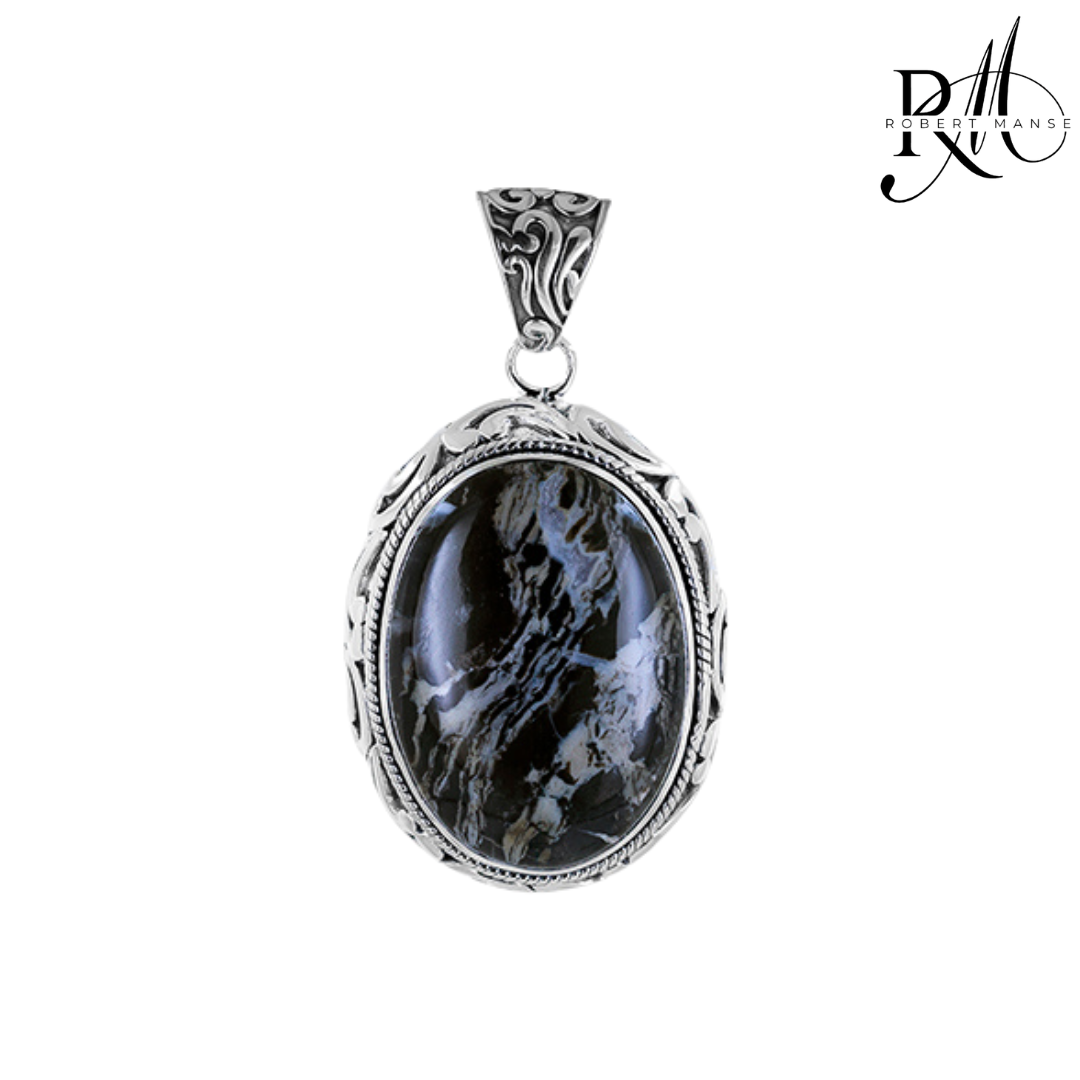 Bali RoManse Durango Jasper Sterling Silver Pendant