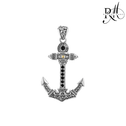 BroManse Anchor Sterling Silver & 18k Gold Pendant