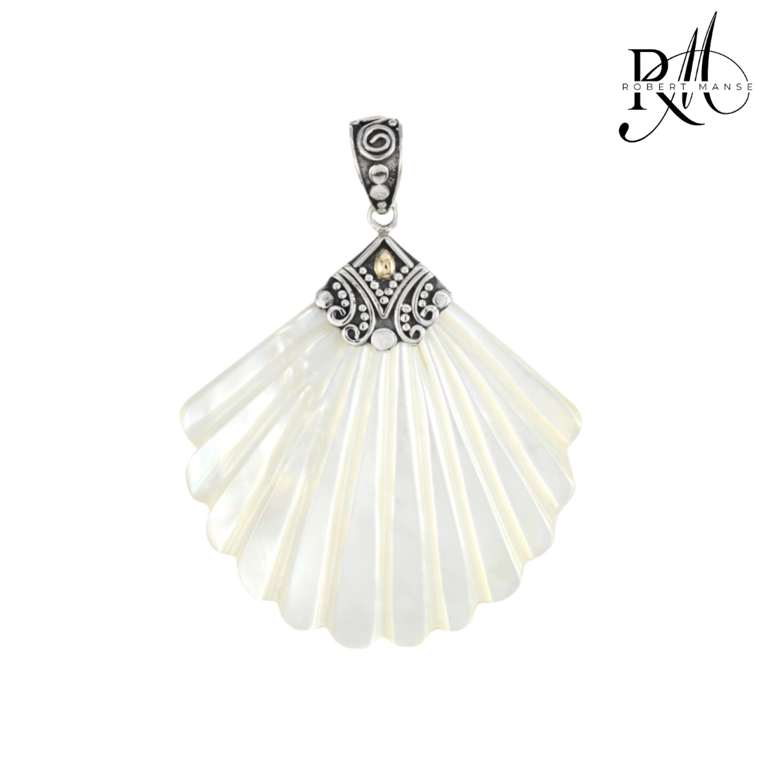 Bali RoManse Mother of Pearl Seashell Sterling Silver Pendant