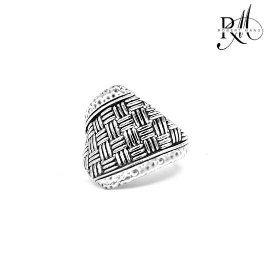 Bali RoManse Basket Weave Sterling Silver Ring