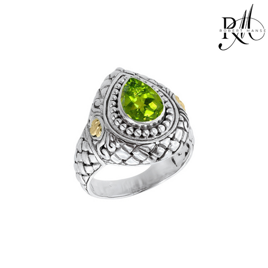 Bali RoManse Peridot Sterling Silver & 18K Gold Accent Ring