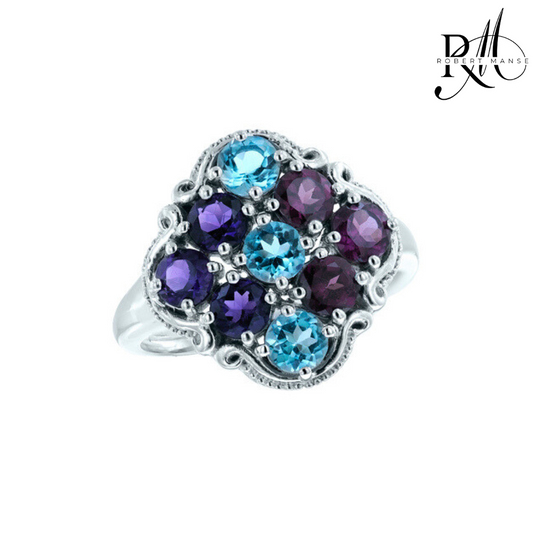 Gem RoManse Regalia Sterling Silver Cocktail Ring