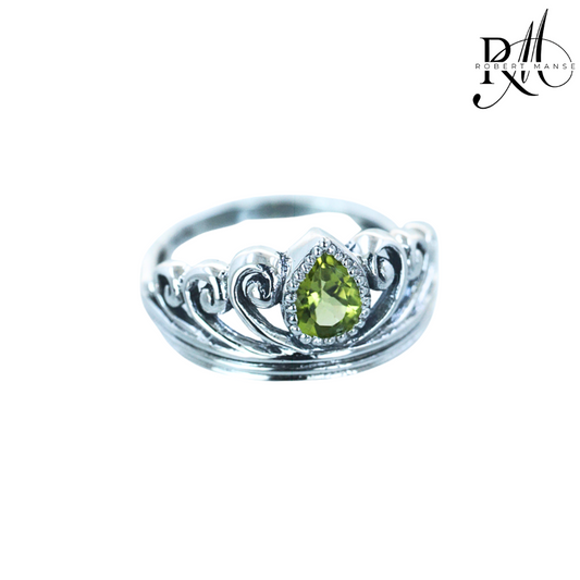 Bali RoManse Peridot Sterling Silver Tiara Ring