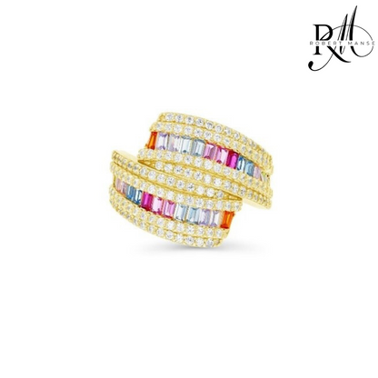 CZ RoManse Pavé Overlapping Cocktail Ring