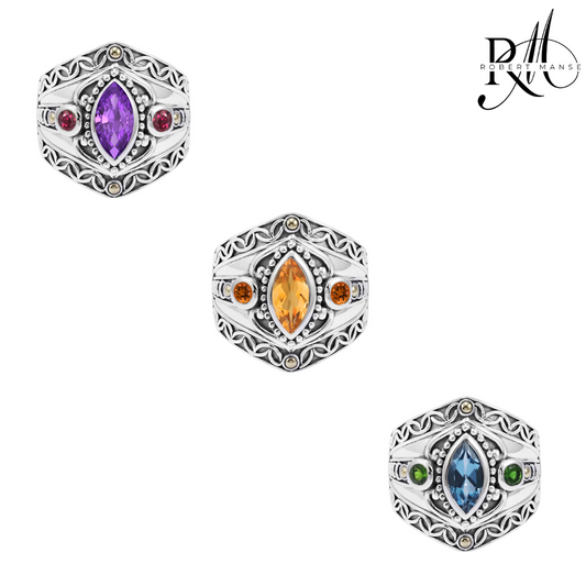 Gem RoManse Marquise Gemstone Sterling Silver Ring