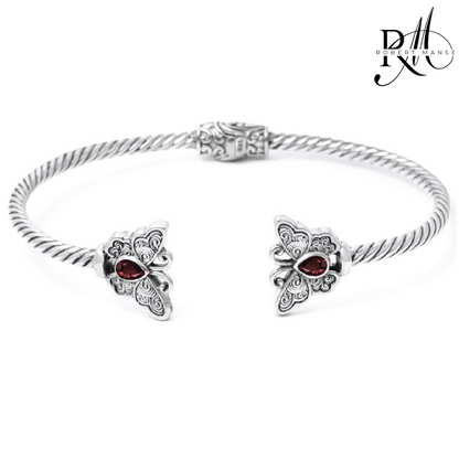 Bali RoManse Butterfly Sterling Silver Hinged Cuff Bracelet