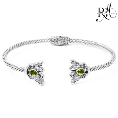 Bali RoManse Butterfly Sterling Silver Hinged Cuff Bracelet