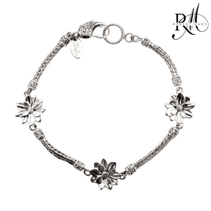 Bali RoManse Flower Station Sterling Silver Bracelet