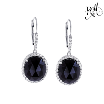 ☆MARS MARK☆ Black Onyx Earring M197 Prom Jewelry Black Onyx Sterling Silver Earrings by Robert