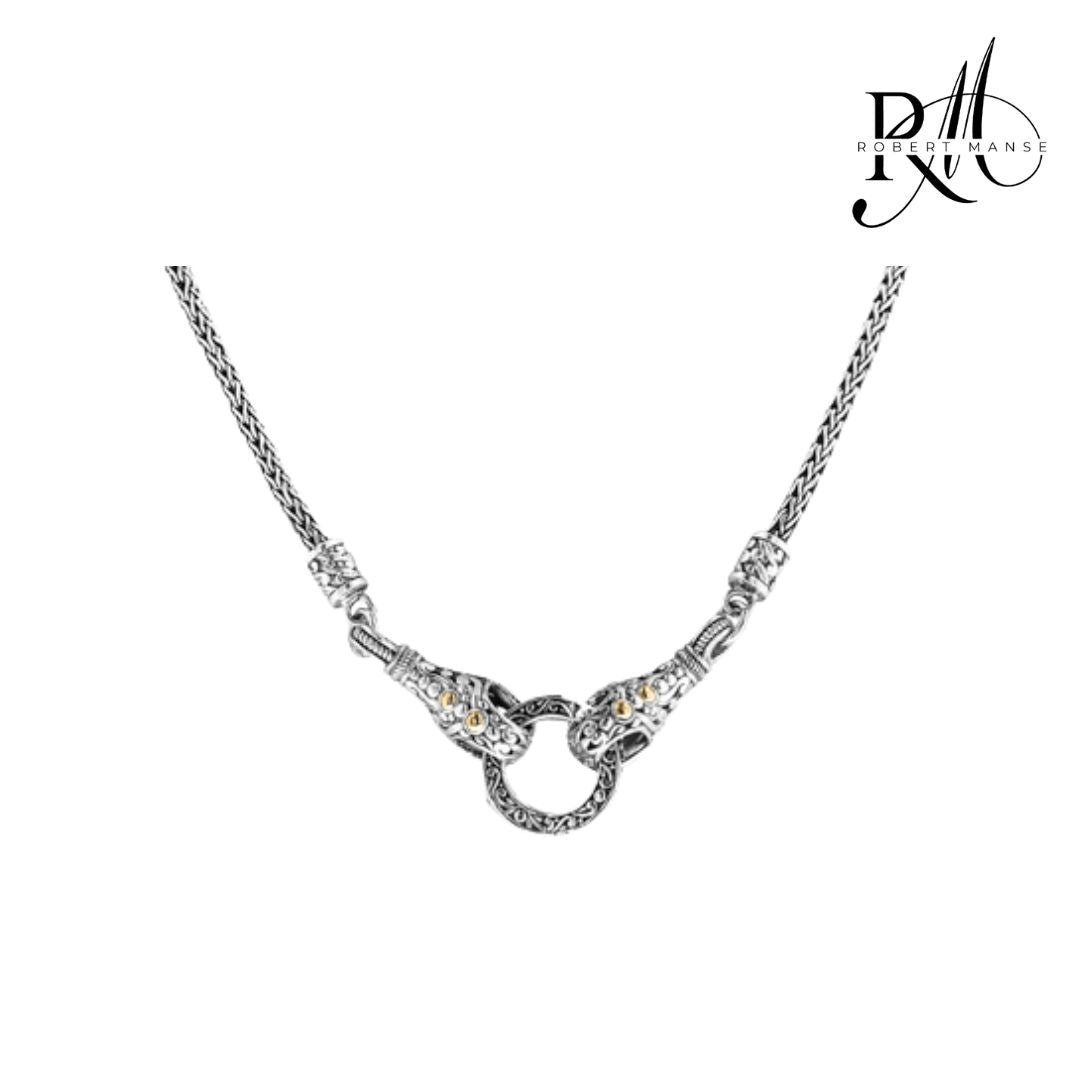 Bali RoManse Enhancer Ring Tulang Naga Sterling Silver & 18k Gold Chain
