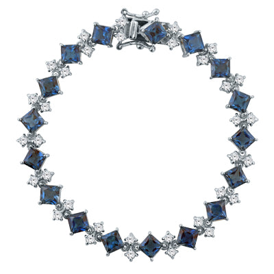 London Blue and White Topaz Silver Bracelet