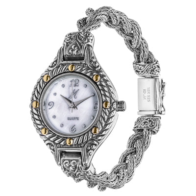 Sterling Silver/18K Mother of Pearl Watch