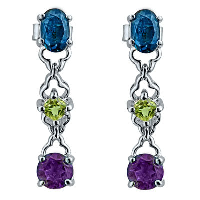 NEW Multi Colored Gemstone Drop Earrings