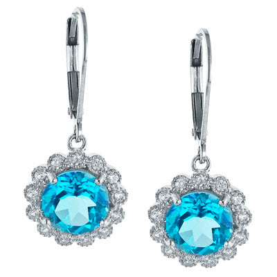 Gem RoManse Sterling Silver Flower Drop Earrings