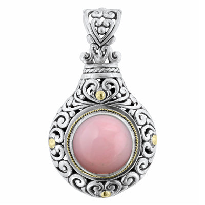 NEW Pink Opal Scrollwork Pendant