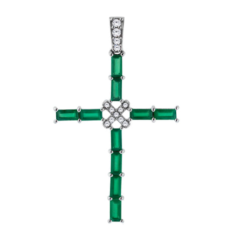 Artisan Crafted by Robert Manse Sterling & 18K Multi-Gemstone Cross Pendant  
