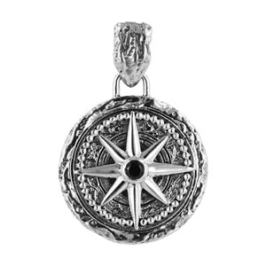 NEW Men's Black Spinel Compass Necklace
