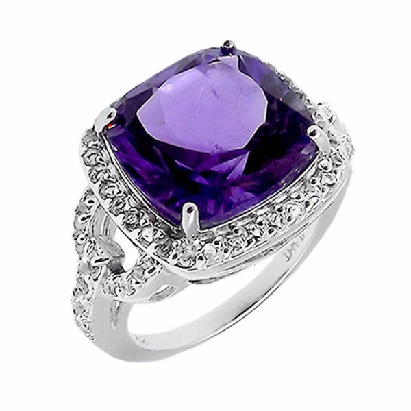 Amethyst Purple Gemstone Buckle Ring 
