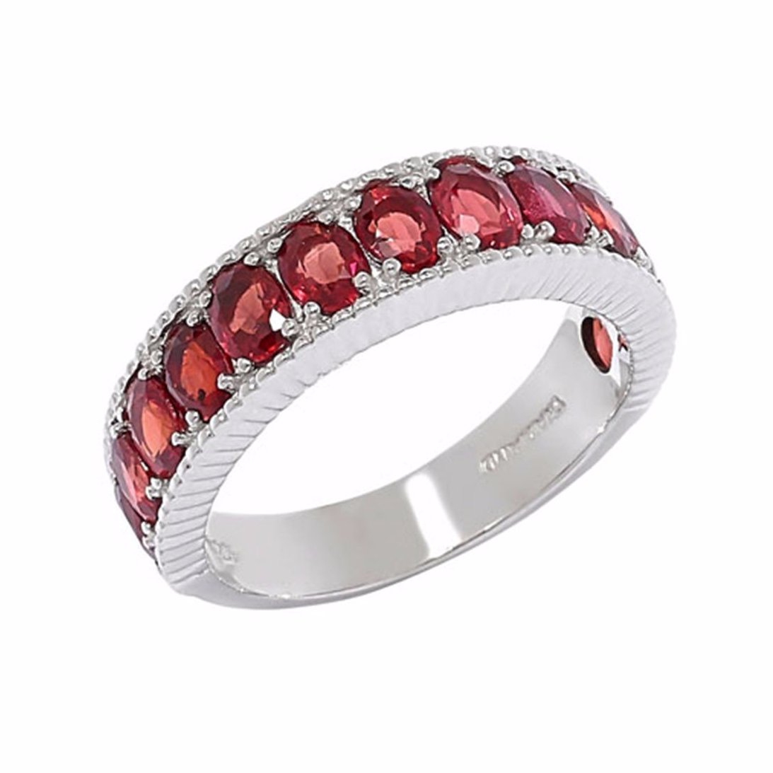 Red Sapphire Gemstone Band Ring 